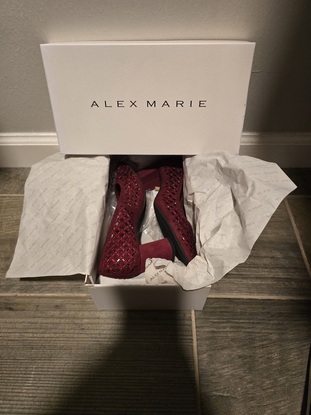 Alex Marie Burgundy Laser-Cut Flats